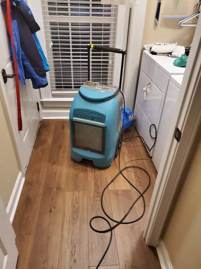 Commercial dehumidifier deployed for Flood Damage Cleanup in New Albany